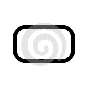 Simple Black Outline of a Rounded Rectangle on a White Background shape border