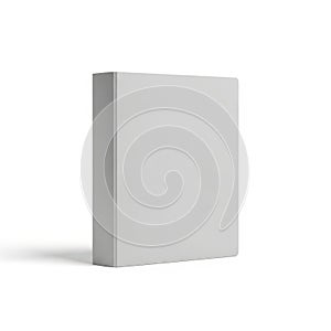 Minimalist gray rectangular box placed on a plain white surface