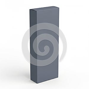 Minimalist gray rectangular box standing alone