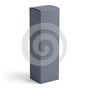 Minimalist gray rectangular box standing alone