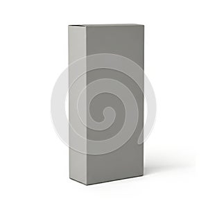 Minimalist gray rectangular box standing alone