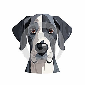 Minimalist Great Dane Cartoon Vector Illustration