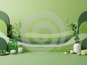 Minimalist green easter table setting