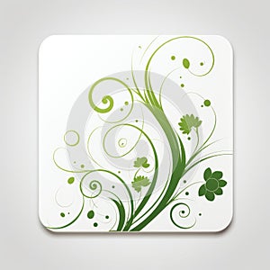 Minimalist Green Floral Vector Coasters Design