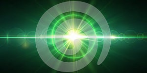 Minimalist Green Screen Lens Flare Horizontal 105mm Photography with Alpha Channel for Seamless Editing photo