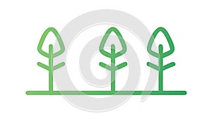 Minimalist Green Tree Icons Set, vector design Generative AI