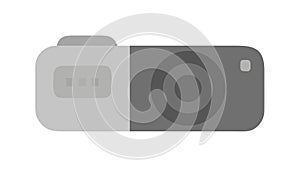 Minimalist Grey Digital Camera Flat Icon Vector Graphic, vector design Generative AI