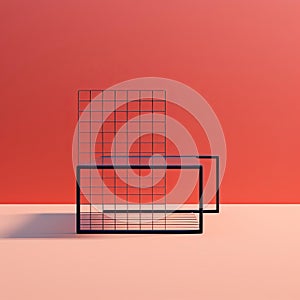 Minimalist Grid Pattern Chair With Sleek Black Frame Design