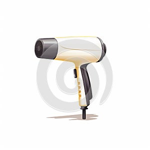 Minimalist Hair Dryer Vector Illustration On White Background