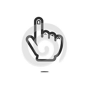 Hand Clicking Icon, Simple Cursor Pointer Gesture