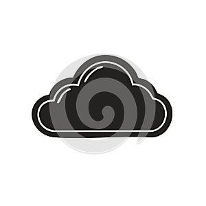 Minimalist Hand Drawn Black Cloud Icon Weather Forecast or Data Storage Symbol