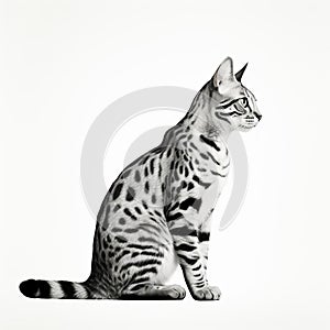 Minimalist Hand-drawn Egyptian Mau Profile