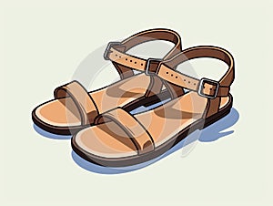 Minimalist Hand-Drawn Gladiator Sandals Illustration AI Generated