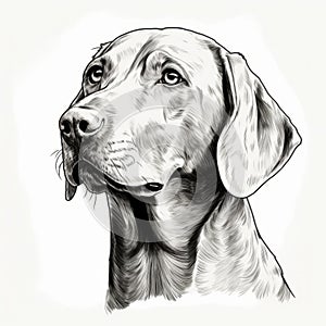 Minimalist Hand-drawn Weimaraner Head Illustration