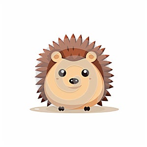 Minimalist Hedgehog Cartoon Character Vector Illustration