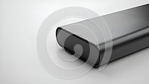 Sleek Metallic Rectangular Object on White Background