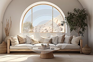 Minimalist home interior design of modern living room. AI generate