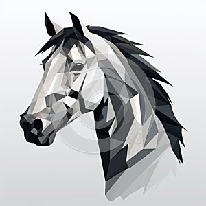 Minimalist Horse Head Graphic Design In Low Poly Style photo