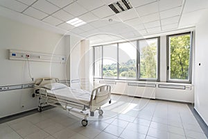 Minimalist hospital room with natural light photo