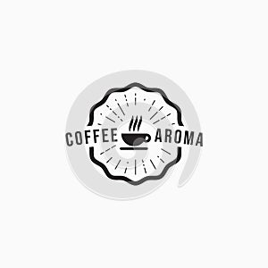 Minimalist hot coffee cup vector illustration logo design