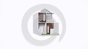 Minimalist house to floors illustration, 3D illustration