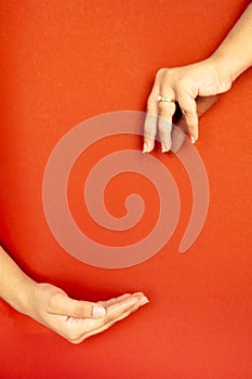 Minimalist Human Hand Isolated for Mockup and Product Placement photo