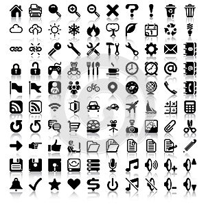 Minimalista conjunto compuesto por iconos 