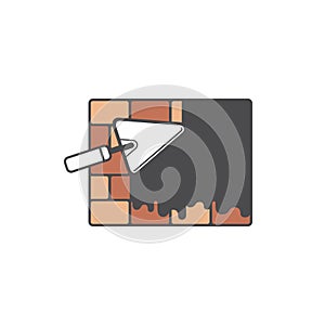 Minimalist icon of wall home progress