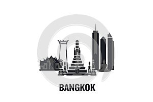 Minimalist illustration of Bangkok