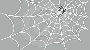 Minimalist Spider Web: Subtle Nature Halloween Art, vector design Generative AI