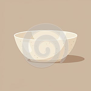 Minimalist Illustration of an Empty Ceramic Bowl on a Neutral Background