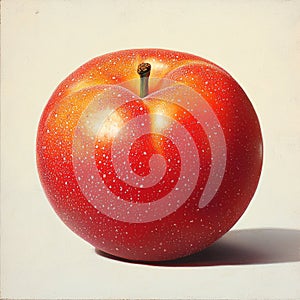 minimalist illustration featuring nectarine bright orange red tones set clean white background emphasizing simplicity