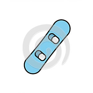 A minimalist illustration of a snowboard