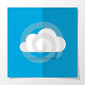 A minimalist illustration of a white cloud icon centered on a