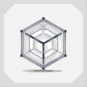 Conceptual Tech Cube Wireframe Design