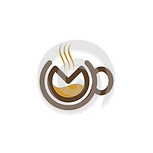 Minimalist initial m for mocca coffee photo