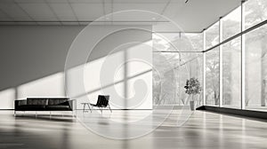 Minimalist Interior Design Black And White Photo