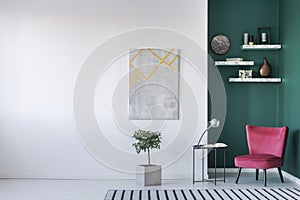 Minimalist interior in white photo