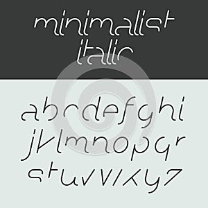 Minimalist italic alphabet