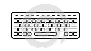 Minimalist Keyboard Outline Icon for Digital Input, vector design Generative AI