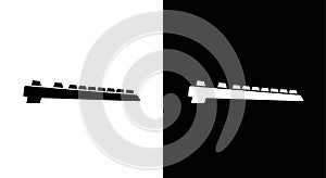 Minimalist Keyboard Silhouette Icon Set - Black and White Contrast