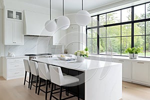 minimalist kitchen design, sleek kitchen with minimalist design, highlighting simplicity and functionality, complemented