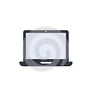 Minimalist Laptop Icon with Blank Screen