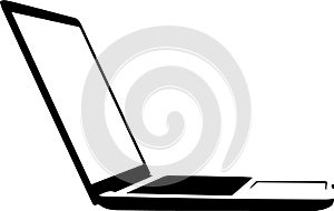 Minimalist Laptop Silhouette Side View Technology Icon