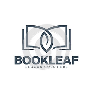 Minimalist leaf book logo