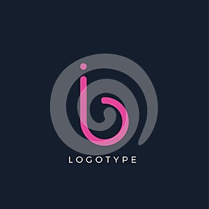 Minimalist letter b with dots, awesome monogram. Lowercase letter for modern and creative logo concept. Initials