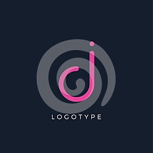 Minimalist letter d with dots, awesome monogram. Lowercase letter for modern and creative logo concept. Initials