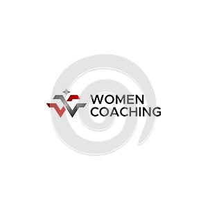Minimalist Letter Mark WOMEN COACHING logo design