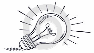 Minimalist Light Bulb Outline Vector for Creative Thought Process, vector design Generative AI