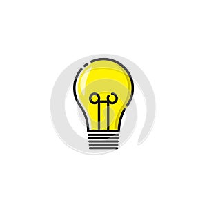 Minimalist Light Bulb Vector Illustration